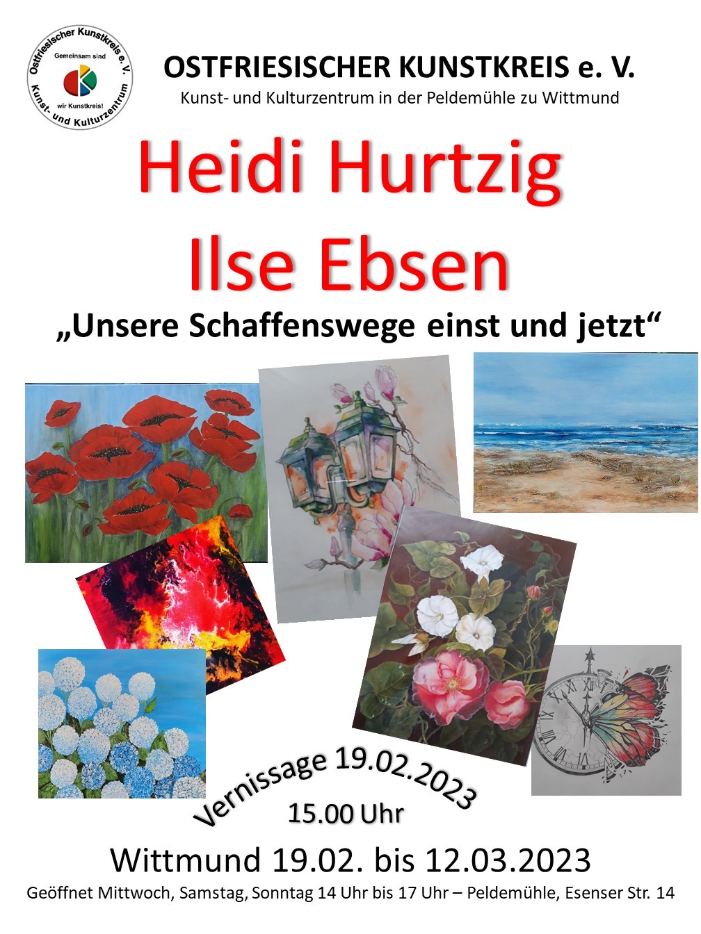 Ausstellungseröffnung Heidi Hurtzig und Ilse Ebsen 19.2.2023, 15 Uhr