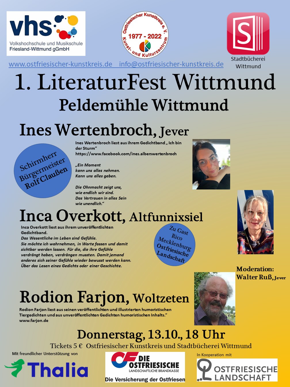 LiteraturFest 2022 13.10.2022 Auftaktveranstaltung
